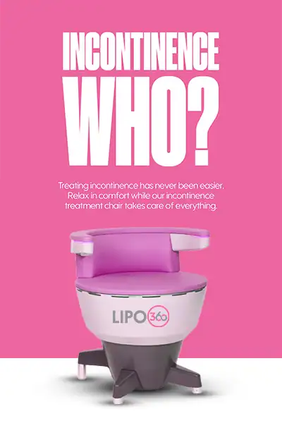LIPO360 EMS Chair Can Help with Urinary Incontinence 2 Image of a urinary incontinence treatment seat Sevenoaks